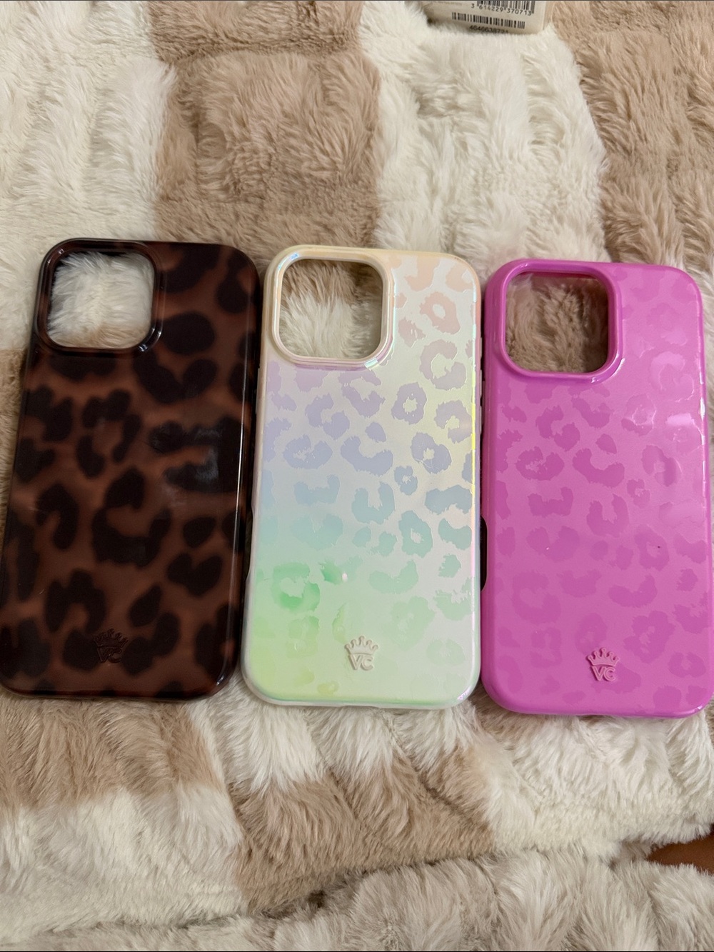 Velvet Caviar Leopard Print Phone Case Trio - Brown, Iridescent Pastel, Hot Pink
